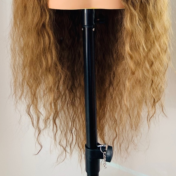 Long Gorgeous Ombre Brown Premium Fiber Lace Front Wig - Picture 2 of 9